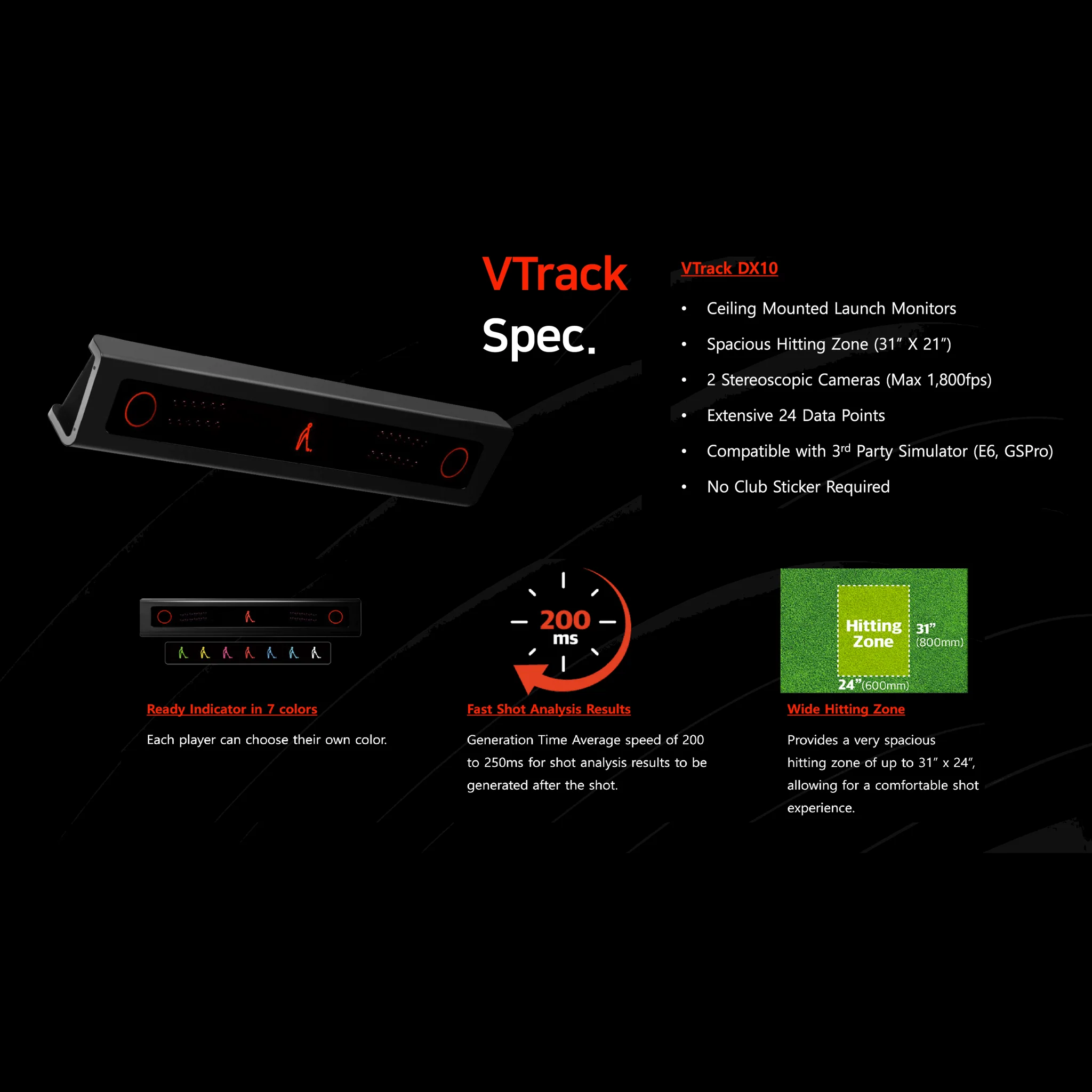 VTrack Overhead Golf Launch Monitor & Simulator - Image 10